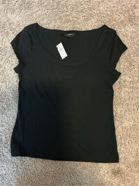 Banana Republic Basic Scoop Neck Black Women's Top